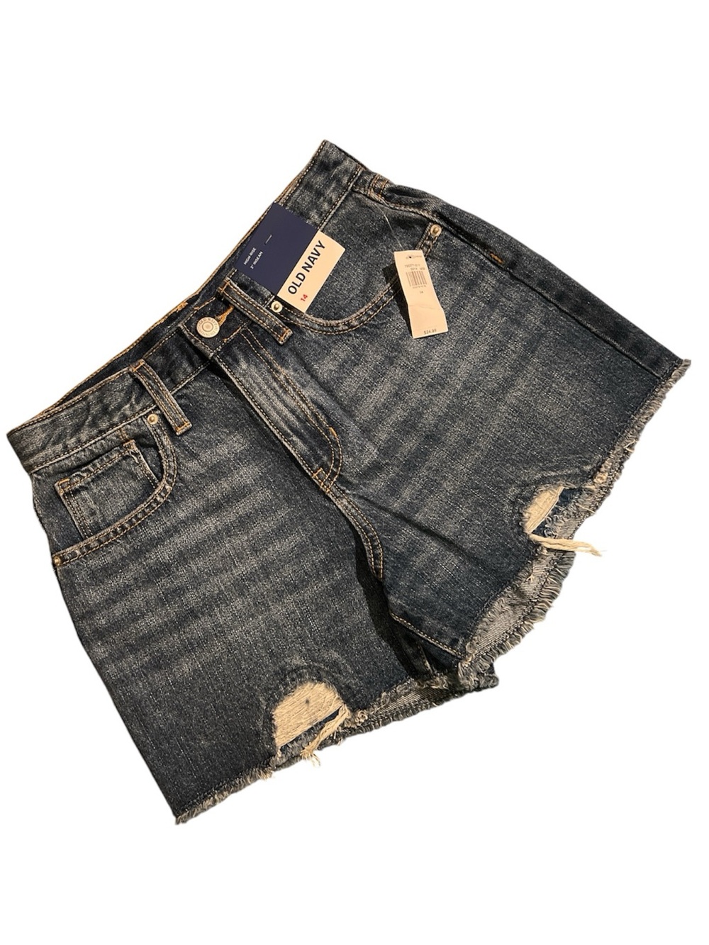 Old Navy Girls High-Rise Jean Shorts in Medium Blue Denim 14